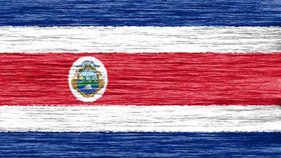 Costa Rica Nationalflagge - blau, weiss, rot