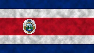 Costa Rica Nationalflagge - blau, weiss, rot