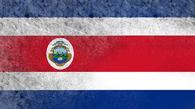 Costa Rica Nationalflagge - blau, weiss, rot