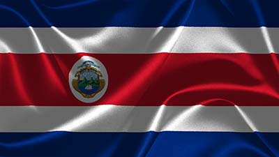 Costa Rica Nationalflagge - blau, weiss, rot