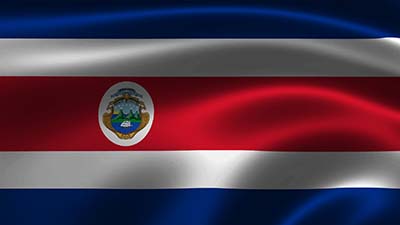 Costa Rica Nationalflagge - blau, weiss, rot