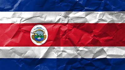 Costa Rica Nationalflagge - blau, weiss, rot