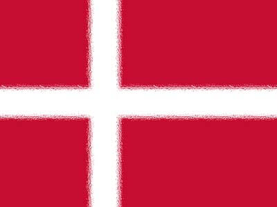 Flagge Dänemarks - Fahne - Nationalflagge - auf rotem Grund ein weißes Kreuz