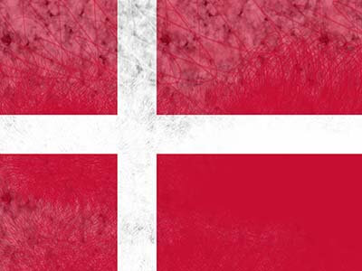 Flagge Dänemarks - Fahne - Nationalflagge - auf rotem Grund ein weißes Kreuz