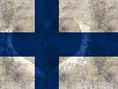 Flagge Finnlands - Fahne - Nationalflagge - blaues skandinavisches Kreuz auf weißem Hintergrund - siniristilippu