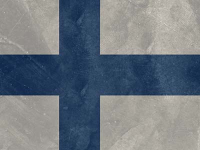 Flagge Finnlands - Fahne - Nationalflagge - blaues skandinavisches Kreuz auf weißem Hintergrund - siniristilippu