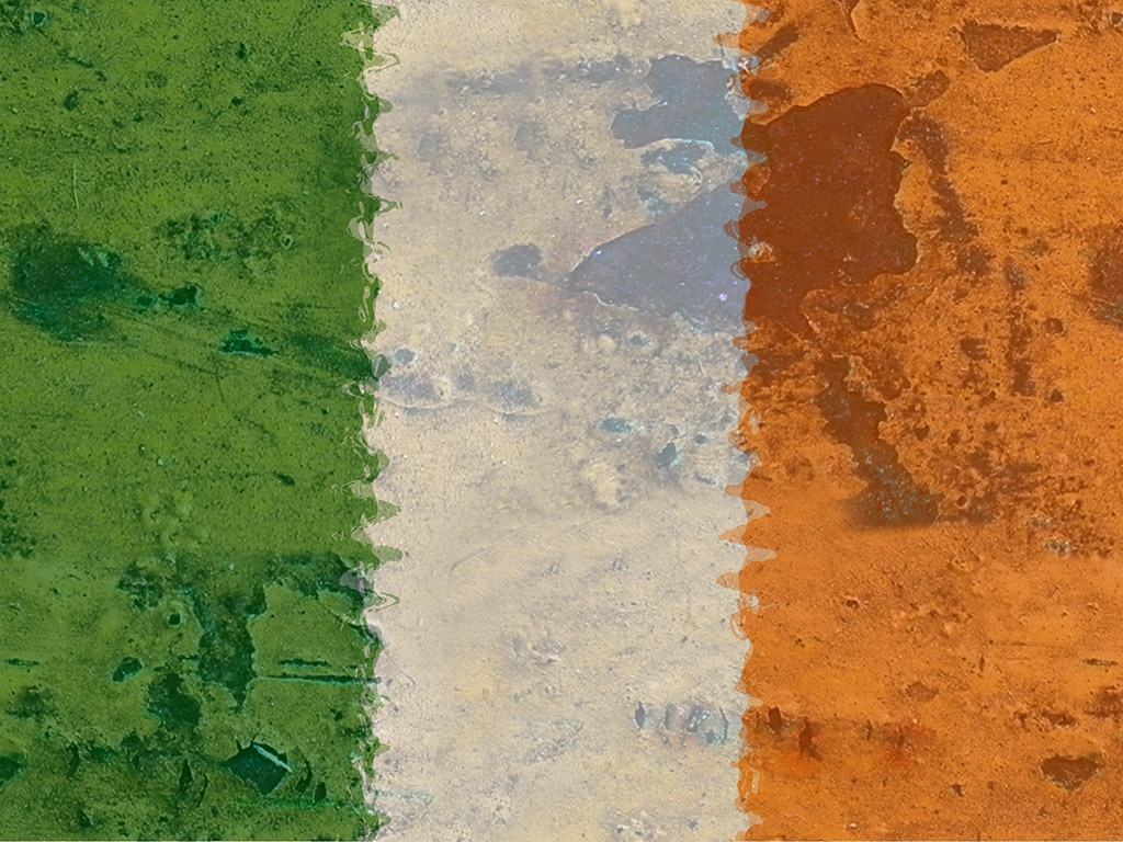 Irlandische Flagge - Grün-Weiss-Orange