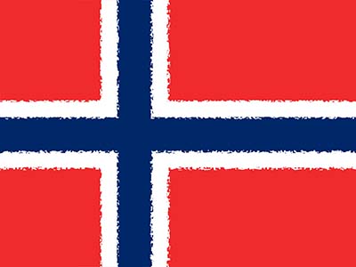 Flagge Norwegens - Fahne - Nationalflagge- dunkelblaues, zum Flaggenmast verschobenes Skandinavisches Kreuz mit weißer Kontur auf rotem Grund