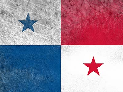 Panama Nationalflagge - grün und rot