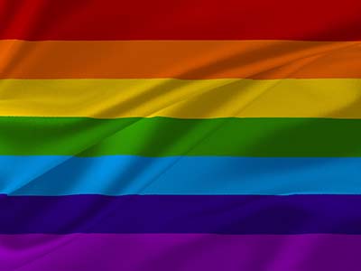 Regenbogenflagge - Fahne - violett, indigo, blau, grün, gelb, orange, rot