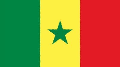 Senegal Nationalflagge - grün, gelb, rot