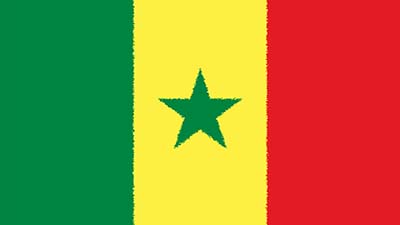 Senegal Nationalflagge - grün, gelb, rot