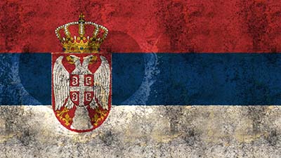 Serbien Nationalflagge - Trikolore mit den panslawischen Farben: rot, blau, weiss