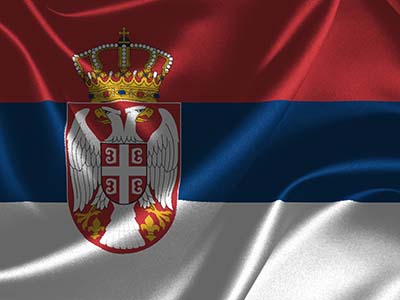 Die Flagge Serbiens