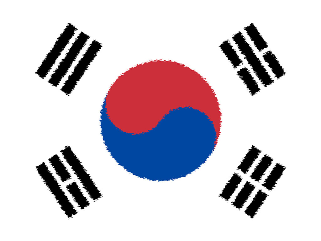 Fahne Südkoreas - Republik Korea Flagge