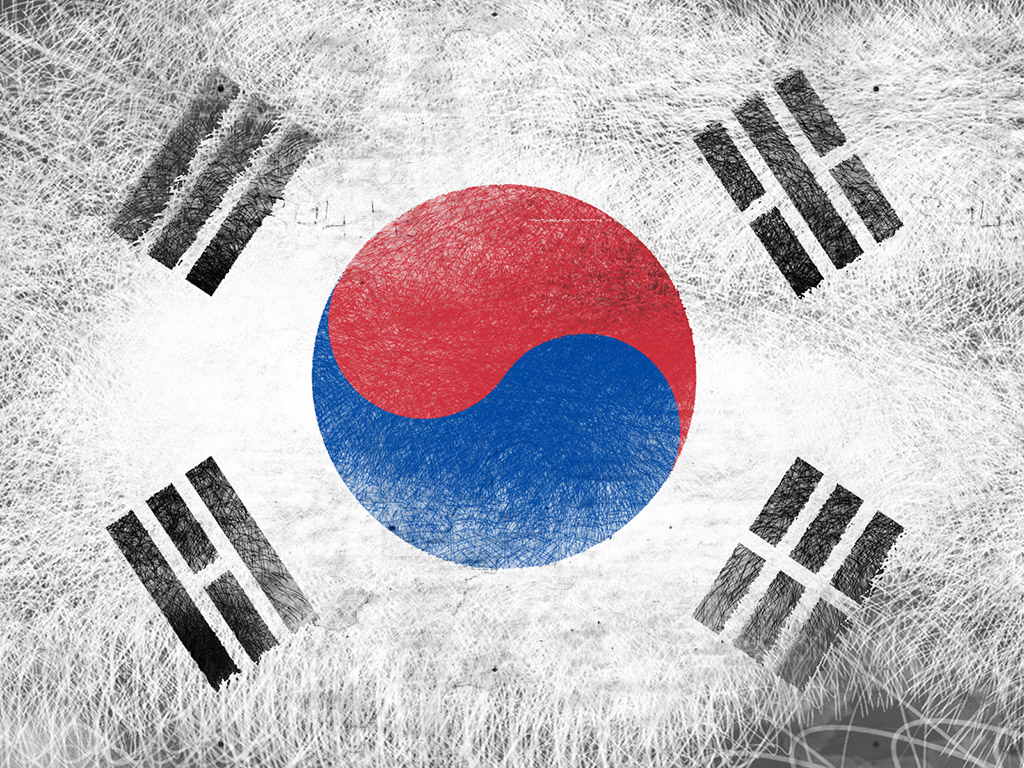 Fahne Südkoreas - Republik Korea Flagge