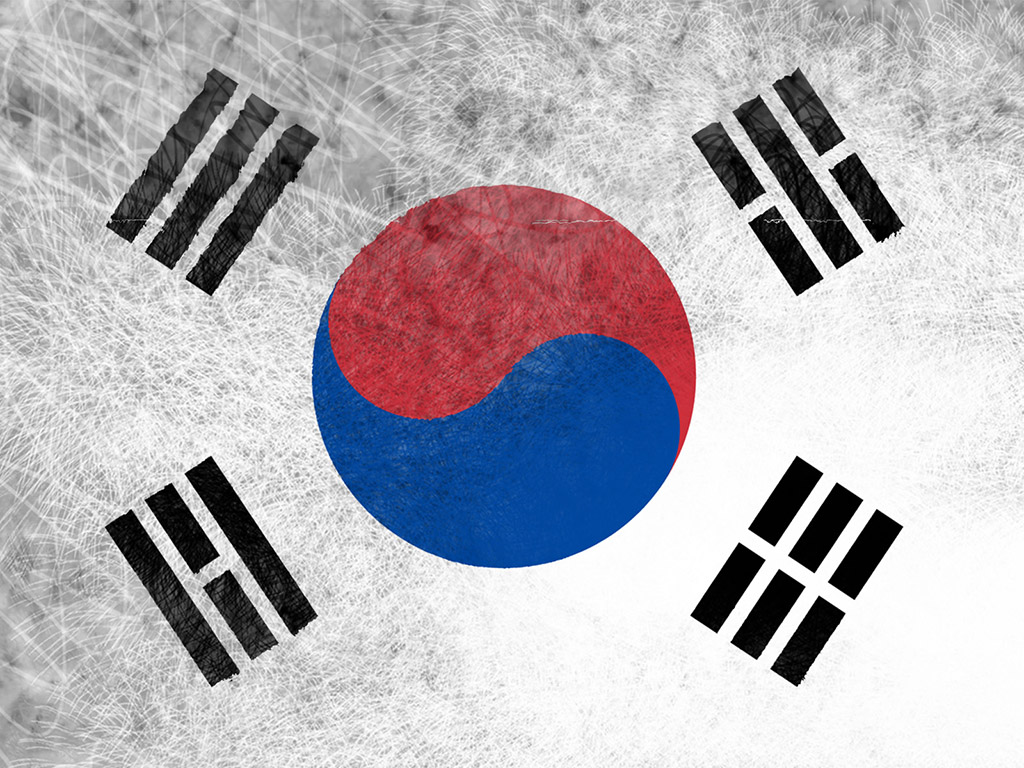 Fahne Südkoreas - Republik Korea Flagge