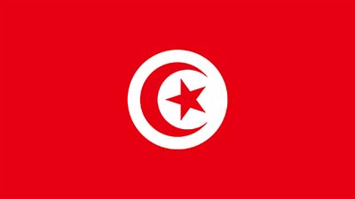 Tunesien Nationalflagge - rot, Halbmond