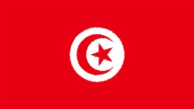 Tunesien Nationalflagge - rot, Halbmond