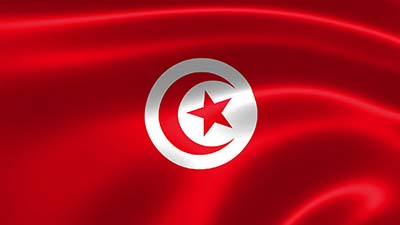 Tunesien Nationalflagge - rot, Halbmond