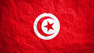 Tunesien Nationalflagge - rot, Halbmond