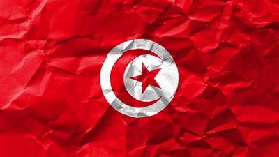 Tunesien Nationalflagge - rot, Halbmond