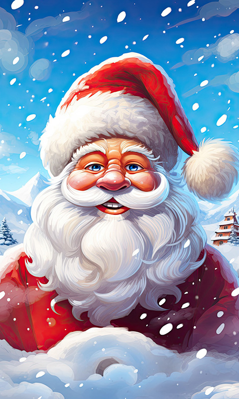 Weihnachtsmann - Frohe Weihnachten! Handy Hintergrundbild