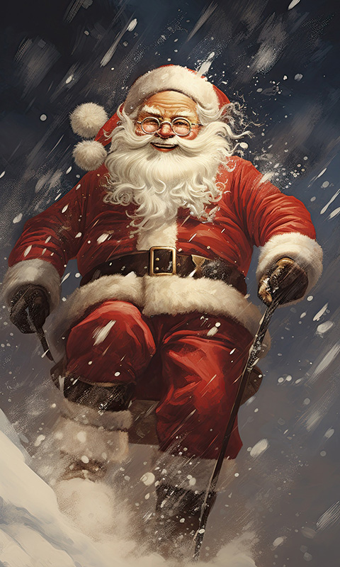 Weihnachtsmann - Frohe Weihnachten! Handy Hintergrundbild