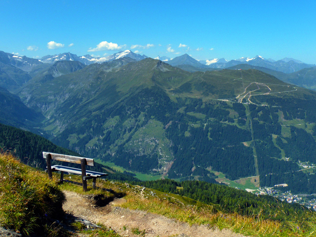 Sitzbank, Berge - Hintergrundbild kostenlos