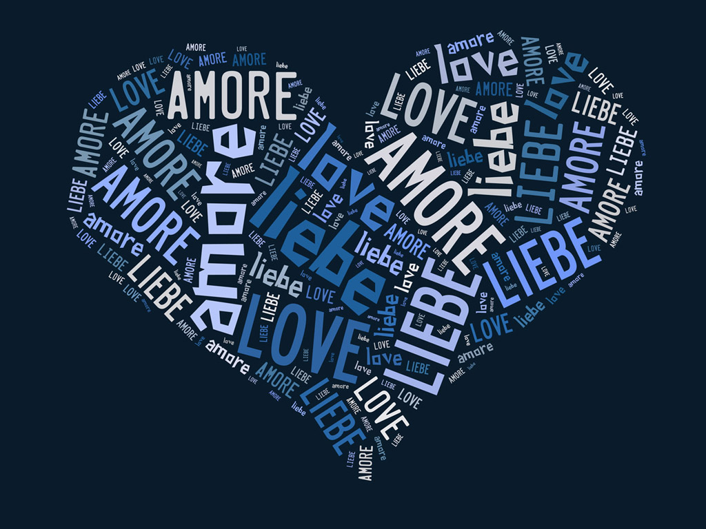 Herz / Liebe / Love / Amore - Wordcloud - Stichwortwolke