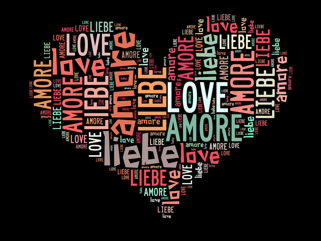 Herz / Liebe / Love / Amore - Wordcloud - Stichwortwolke