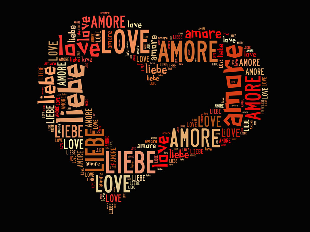 Herz / Liebe / Love / Amore - Wordcloud - Stichwortwolke