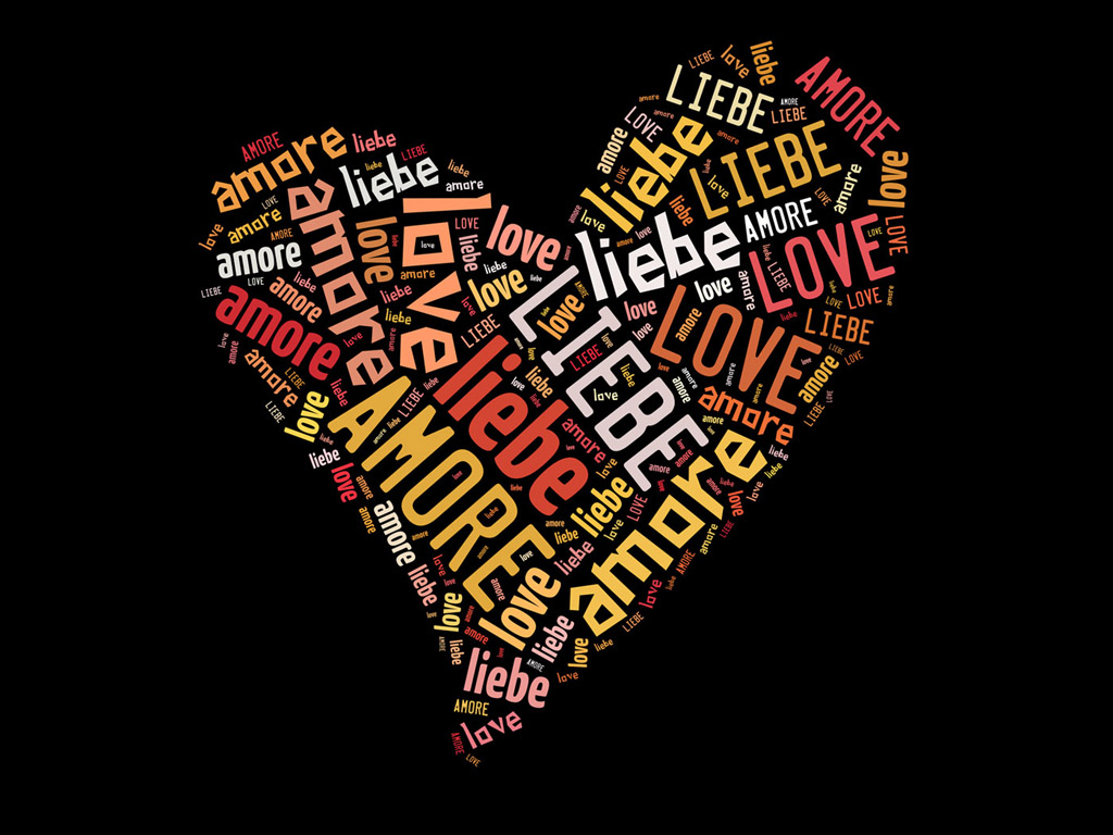 Herz / Liebe / Love / Amore - Wordcloud - Stichwortwolke