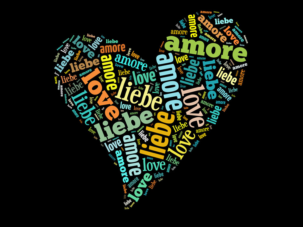 Herz / Liebe / Love / Amore - Wordcloud - Stichwortwolke