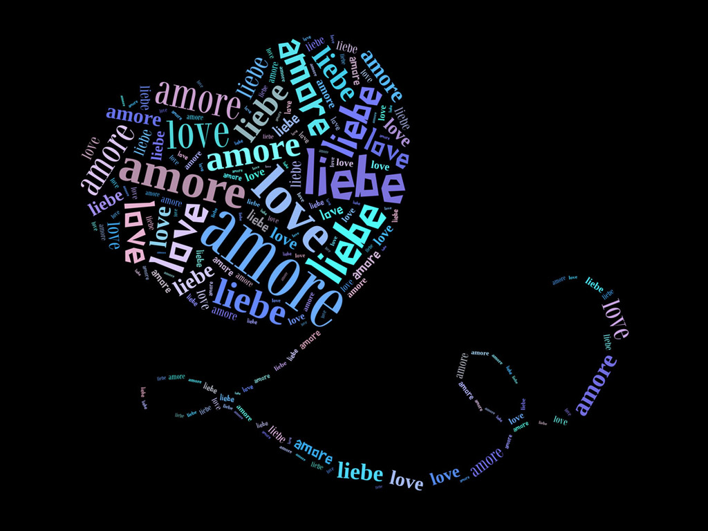 Herz / Liebe / Love / Amore - Wordcloud - Stichwortwolke