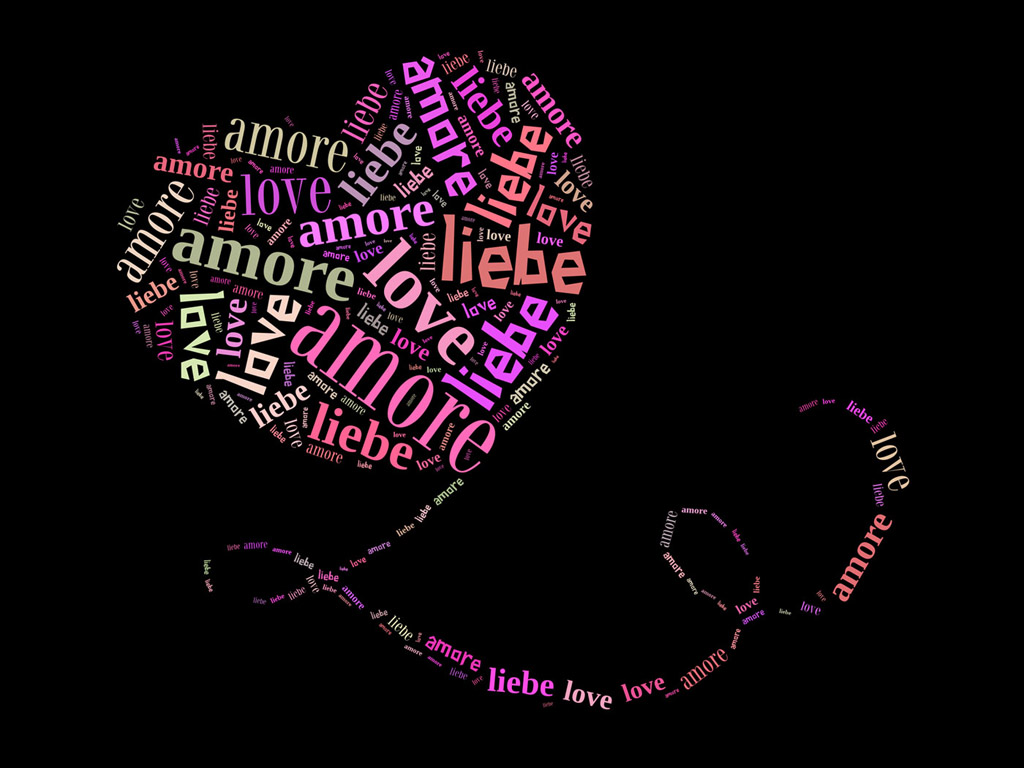 Herz / Liebe / Love / Amore - Wordcloud - Stichwortwolke