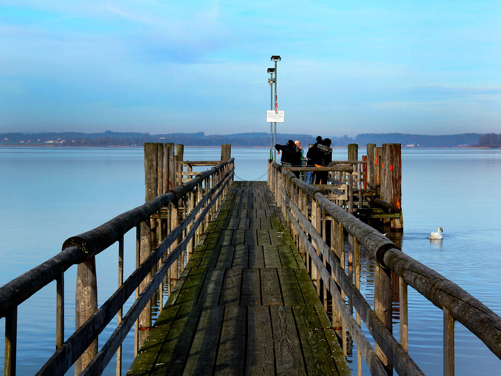 Chiemsee, Deutschland - 01-01-2013 - das bayerische Meer - Kostenloses Hintergrundbild / Seebrücke, Pier