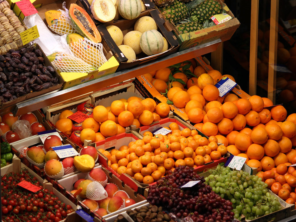 Obst, Orange, Traube | Stuttgart, Markthalle - Kostenloses Hintergrundbild