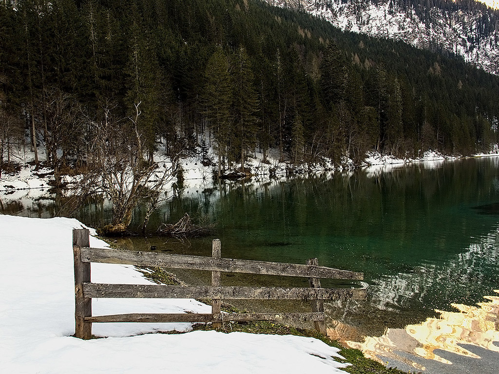 Der Jägersee in Kleinarl, Ősterreich im März 2014