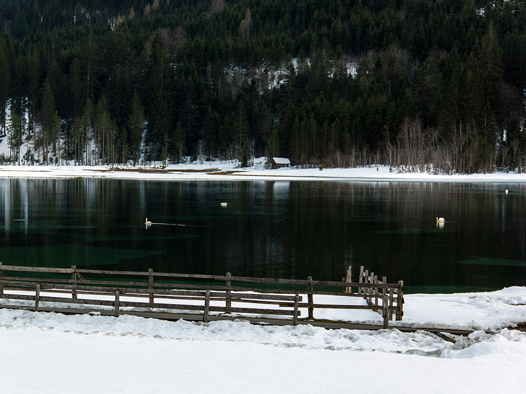 Der Jägersee in Kleinarl, Ősterreich im März 2014