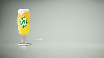 Bundesliga - ein Glas Bier - Fußball - SV Werder Bremen