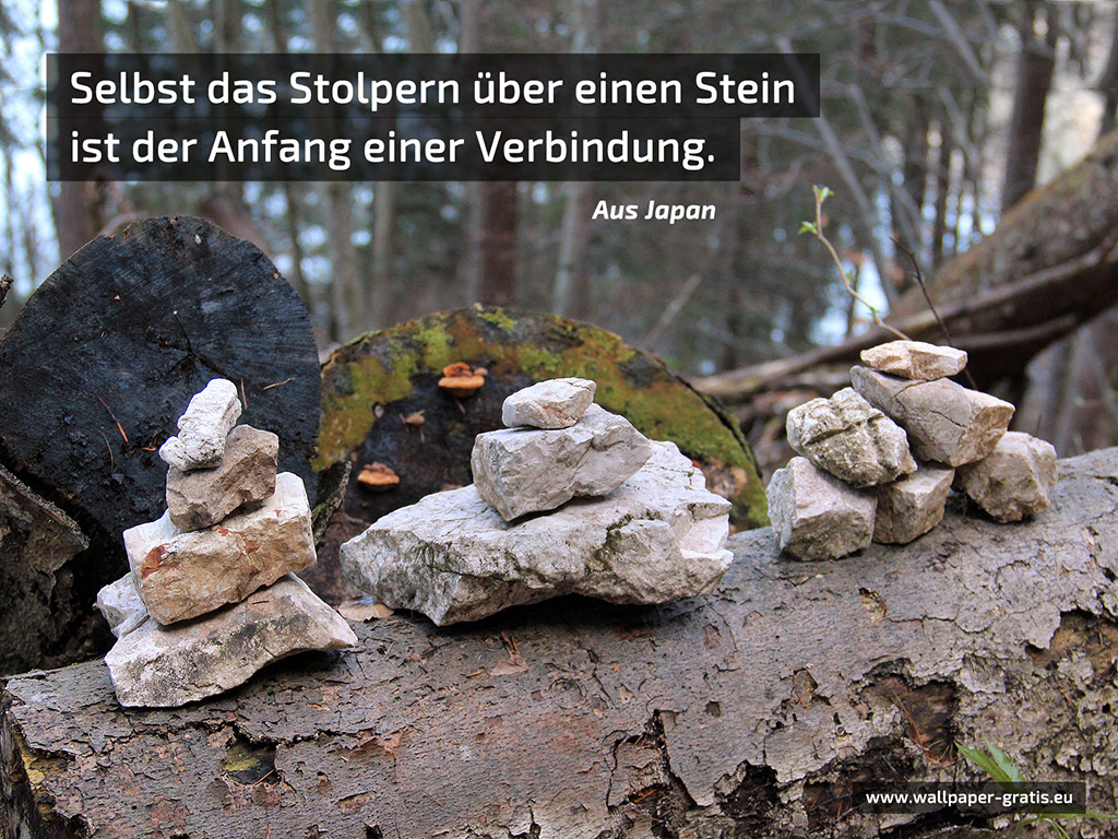 Selbst das Stolpern über einen Stein ist der Anfang einer Verbindung.